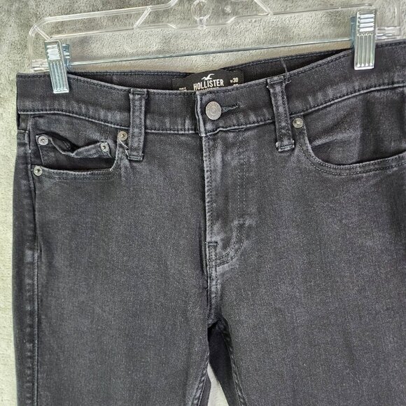 Mens Hollister Black Denim Jeans Slim Straight Advanced Stretch Size 30 X 32 - Picture 4 of 16